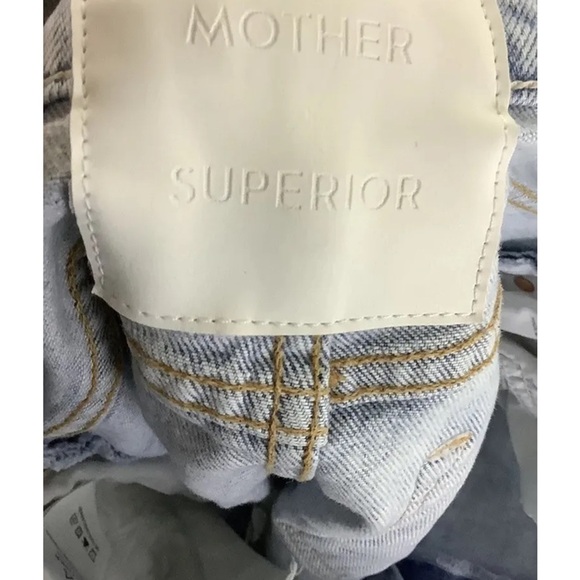 MOTHER Sz 24 The Sacred Slit Mini Denim Skirt In Acid Wash Cotton Spandex - Picture 9 of 12